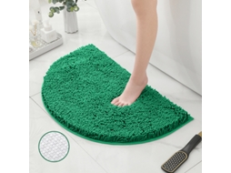 Tapete de Banho LUUCOZK Antiderrapantes Absorventes Secagem Rápida Banheiro Fundo Tpr Poliéster Verde (MeioCírculo50x80cm)