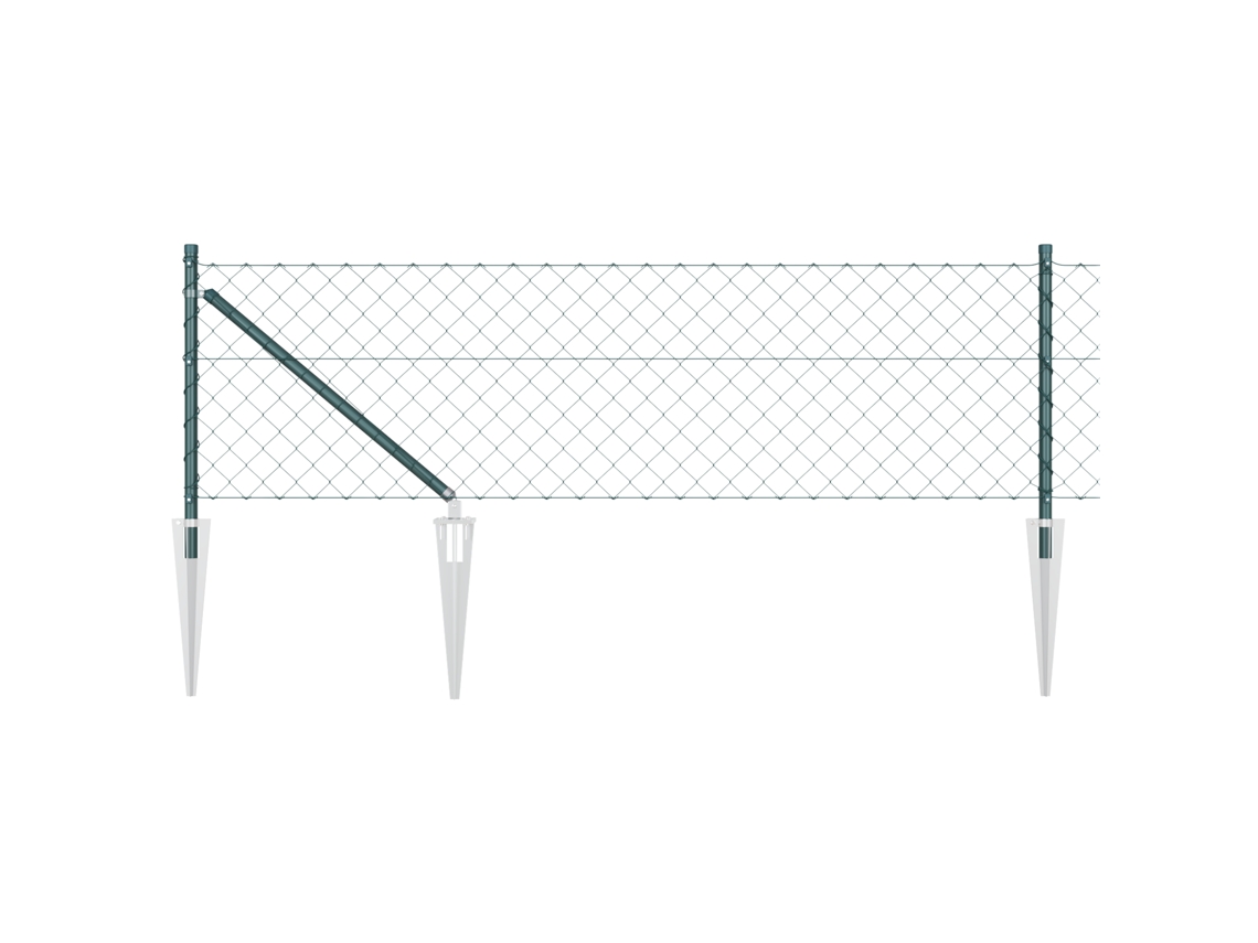 Conjunto 1 Poste De Cerca Vidaxl Verde Aço (10 X 0,6 M)