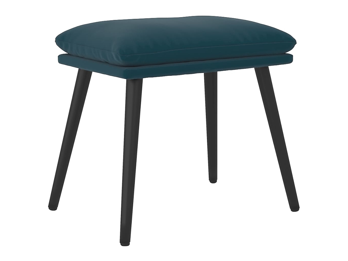 Apoio de pés VIDAXL Azul Veludo (45x29,5x35 cm)