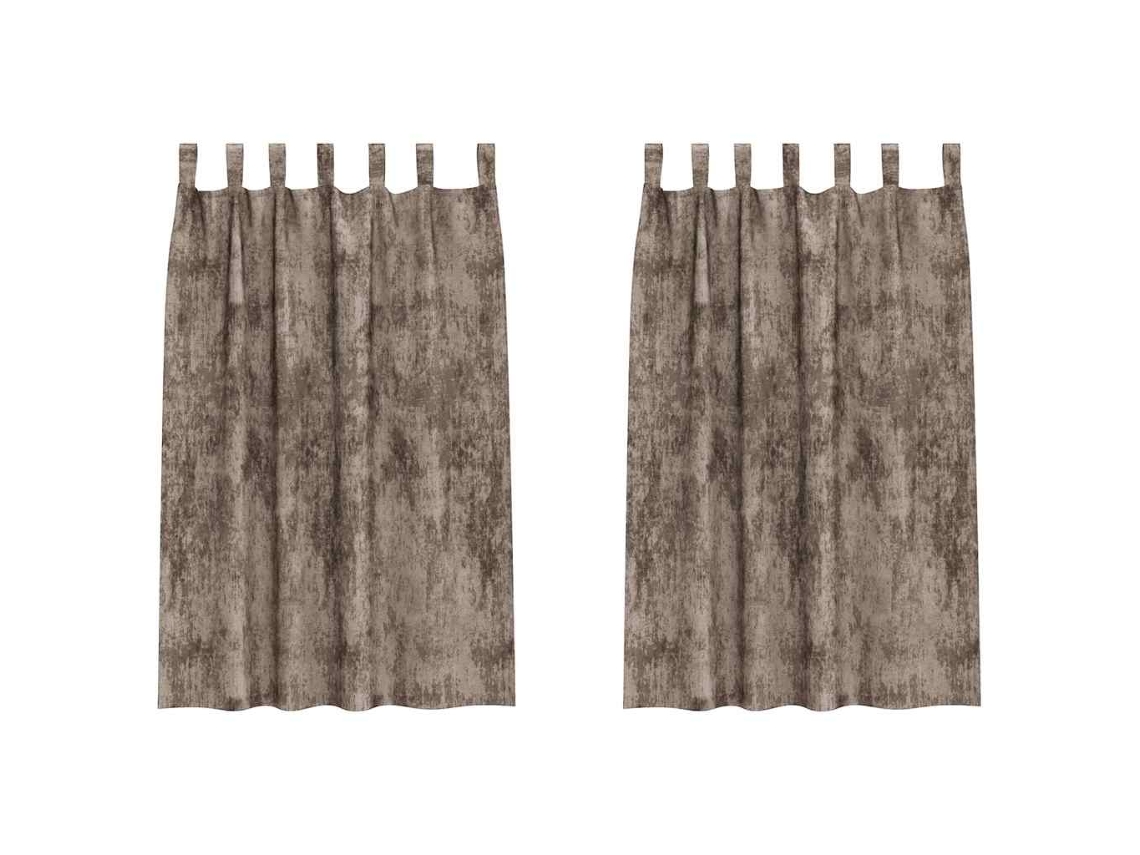 Conjunto 2 Cortinas De Veludo Vidaxl Bege Veludo (175 X 140 Cm)