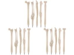 Conjunto de 15 Canetas Esferográficas Divertidas Halloween, Ponta 0, 7 Mm, em Formato Osso, Feitas CHABERLU