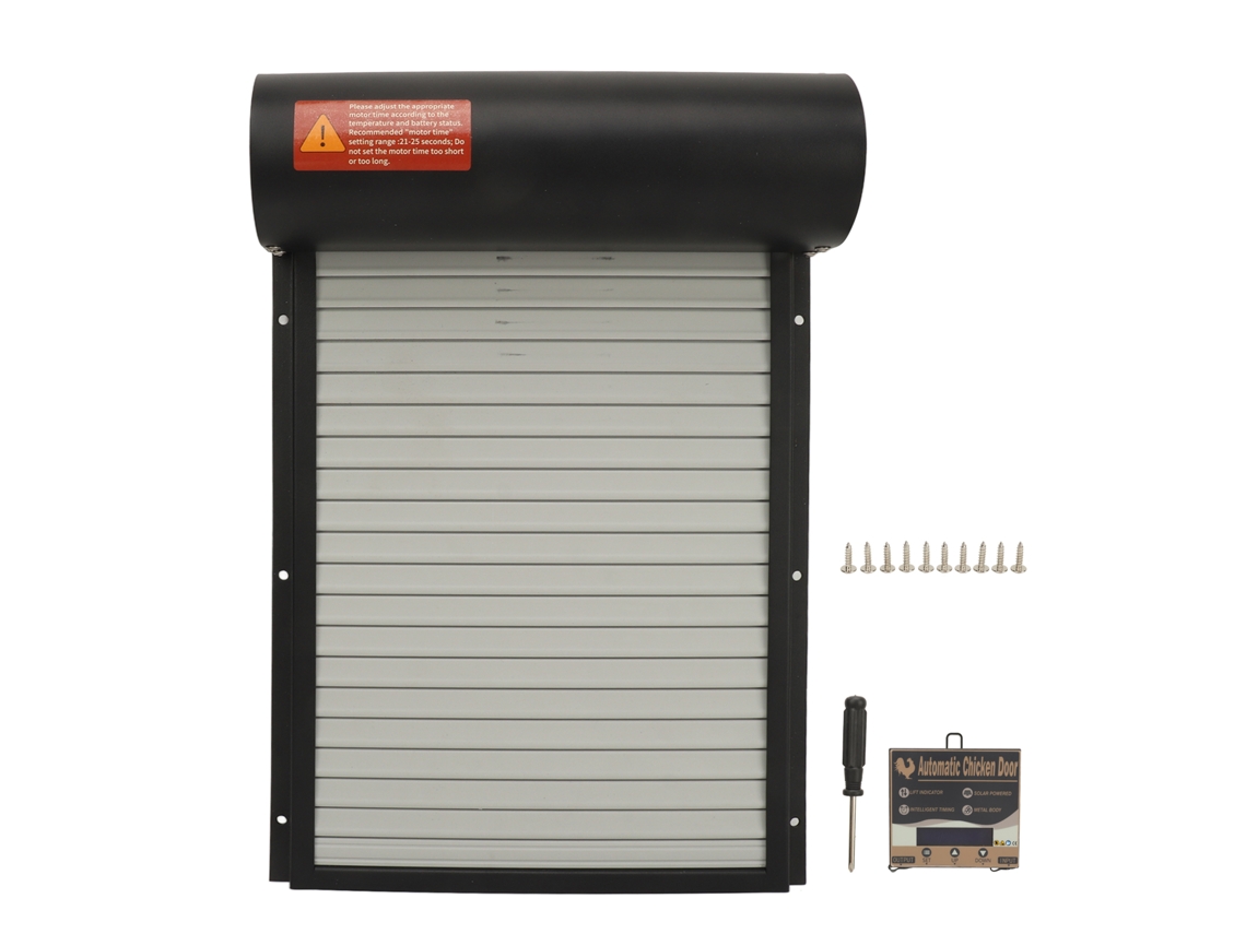 Porta automática para galinheiro com display LED e controlo de temporizador e modo manual LAXISCREED