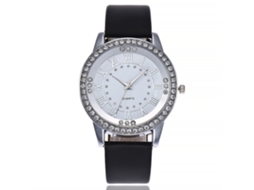 Relógio de Pulso Feminino Vansvar com Pulseira Pu e Movimento Quarzo (prata Branco)