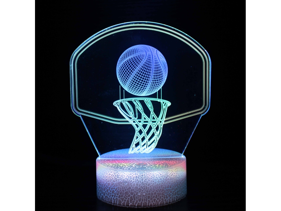 Luz da Noite de Basquetebol, 16 Cores Que Mudam com Controle Remoto 3d Noturna Visual Estéreo DIGITALLAB