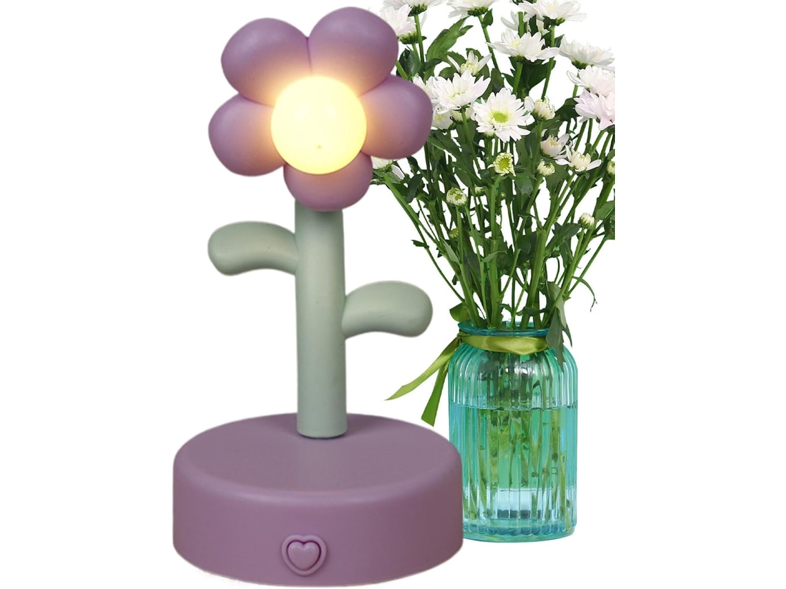Luminária De Mesa Em Formato Flor, Luz Noturna Ambiente Sem Brilho