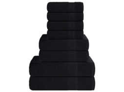 Towel Set, Towel Sets Vidaxl Preto Algodão (n/a)