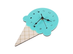 Relógio De Parede Em Formato Sorvete Com Design Fofo Para Decoração Quarto Infantil.