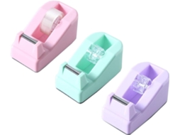 Conjunto de 3 Dispensadores de Mesa Fita Adesiva, Antiderrapantes e com Superfície Fofos para Mesa, Casa e Escola