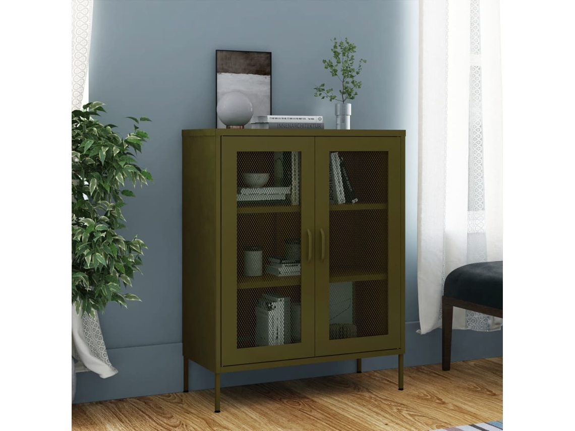 Vidaxl Armário De Arrumação Aço 80x35x101,5 Cm Verde-azeitona