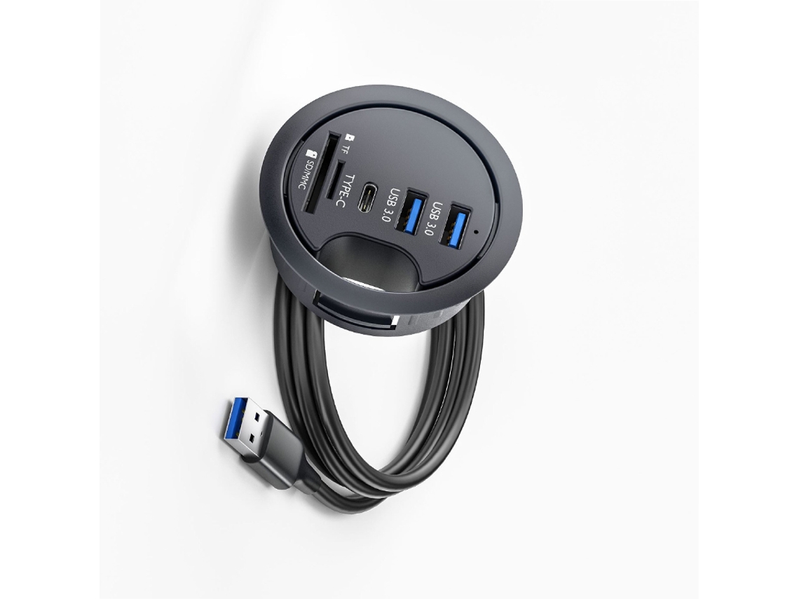 Hub Usb 3.0 Versátil com Leitor de Cartão e Divisor Usb AQUAFORGE