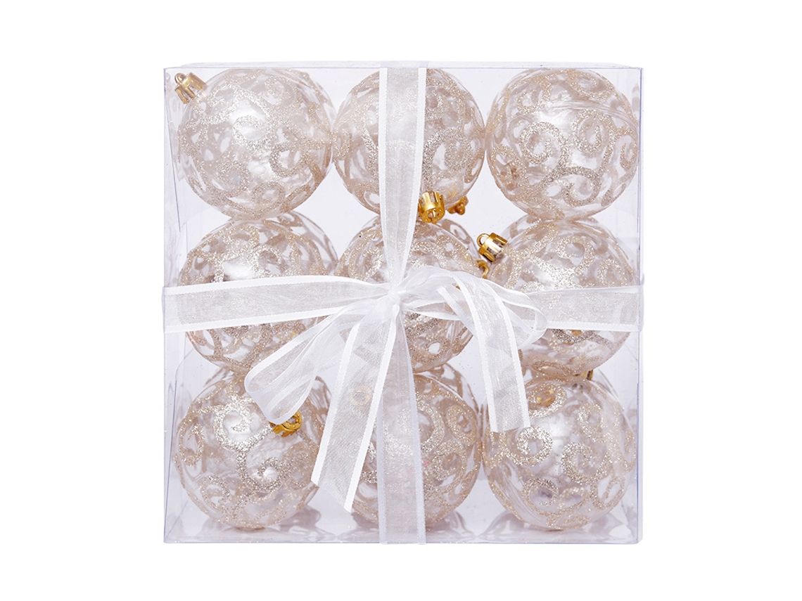 Bolas De Natal Transparentes De Pet Pintadas, 6 Cm/18 Polegadas, Enfeites De Natal Para Árvore De Natal.