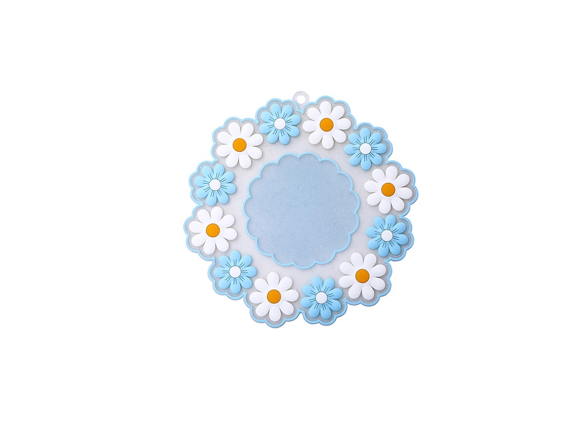 Base isolante de silicone Baok para copos Blue Daisy, à prova d'água e resistente à gordura, com fundo antiaquecimento para cozinha.