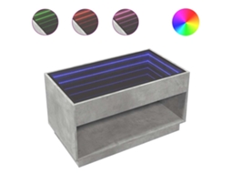 Mesa de Centro com Luzes Led Infinity Cinzento Cimento (90x50x50 cm)