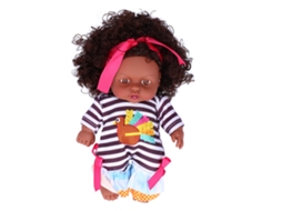 Boneca realista africana de 25 cm (9,8 pol.) - Brinquedo para crianças - Presente de aniversário Q8-051c