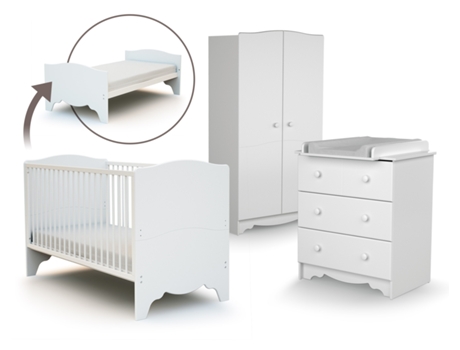 Conjunto de Quarto para Bebé AT4 (Branco)