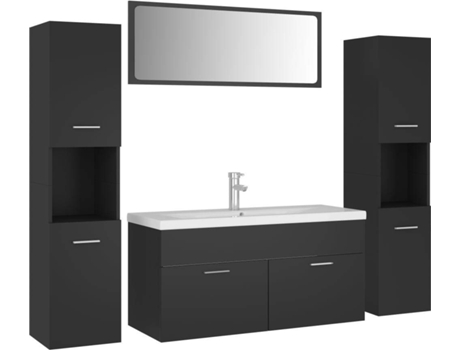 Conjunto de Móveis  3071524 (Cinzento - Aglomerado de Madeira - 100x38.5x46 cm)