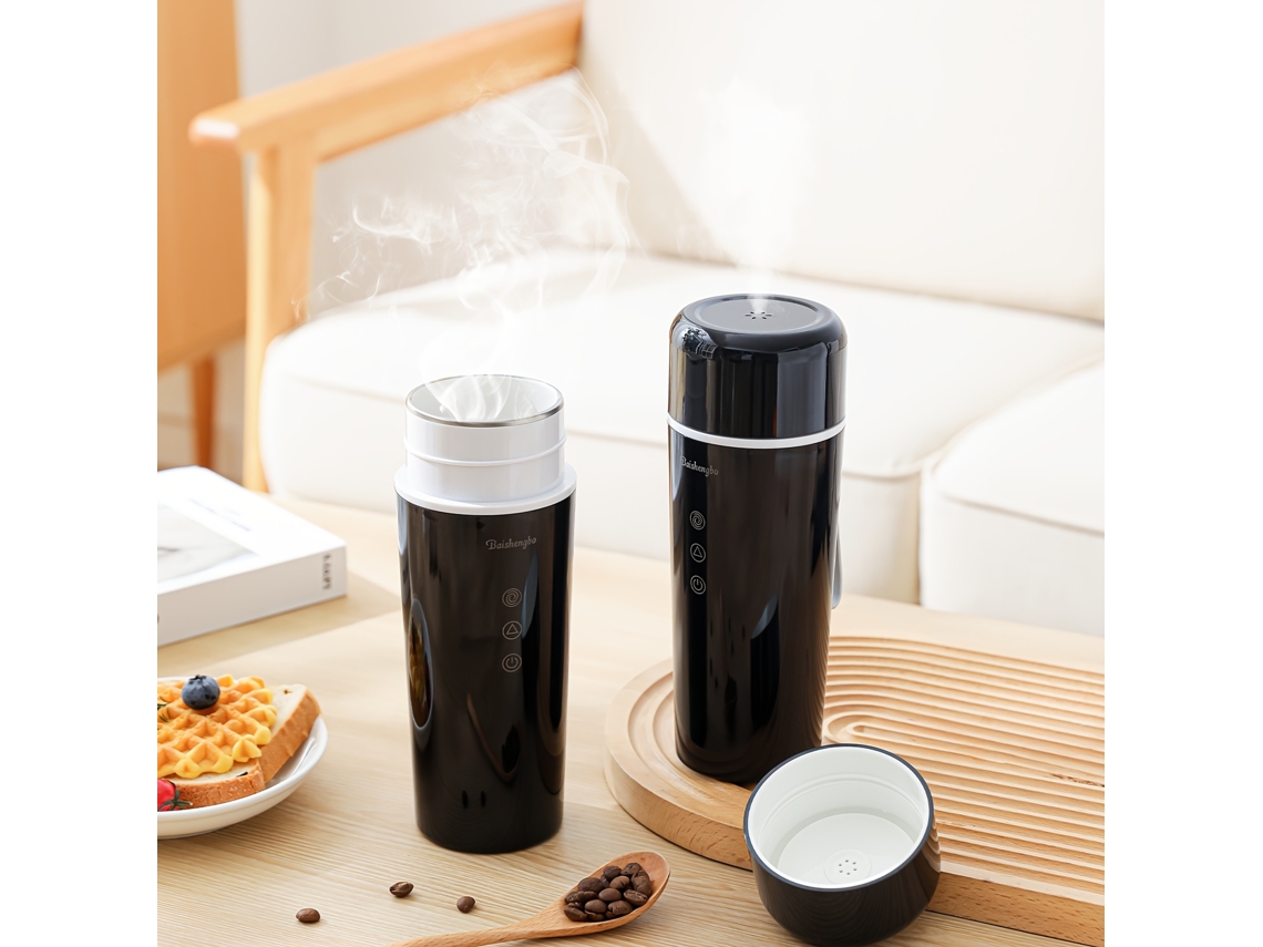 Copa Térmica com Agitador para Café Carro 420 ml, Agitação Magnética, Design Compacto Viagem Recarregável STELASPLEN