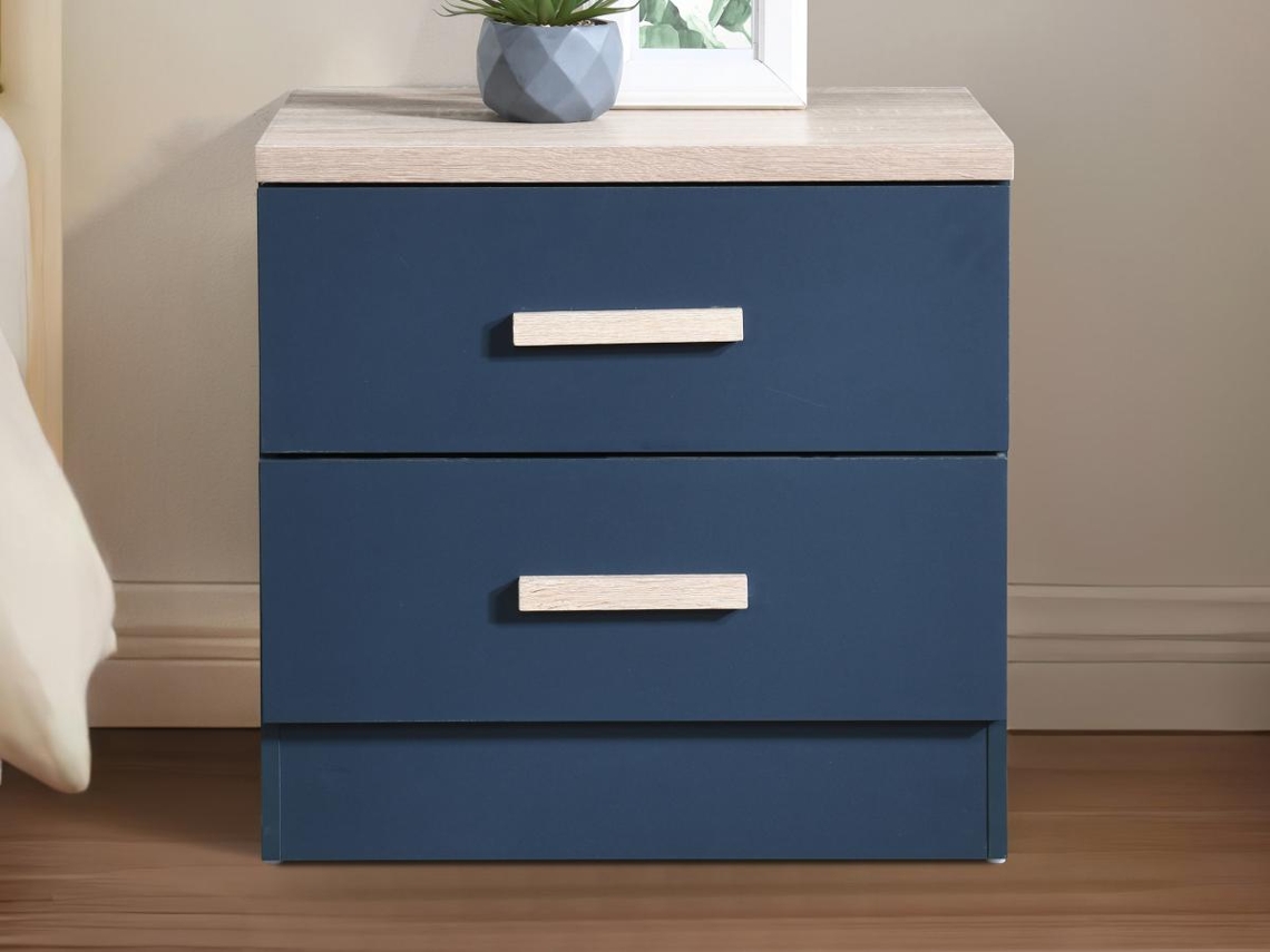 Mesa de Cabeceira Skaido VENTE-UNIQUE.PT Madeira MDF Azul (50x50x40)
