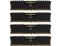 Memória RAM DDR4 CORSAIR CMK64GX4M4A2400C14 (4 x 16 GB - 2400 MHz - CL 14 - Preto)