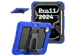Capa para iPad Pro 11 com alça de ombro, Hengrongshen Silicone Azul Escuro (2024)