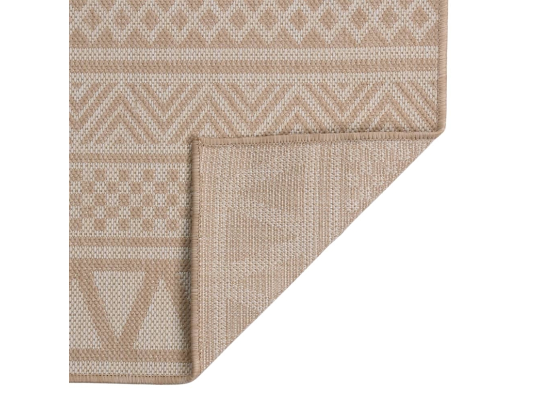 Tapete De Tecido Plano P/ Exterior 200x280 Cm Riscas Castanhas