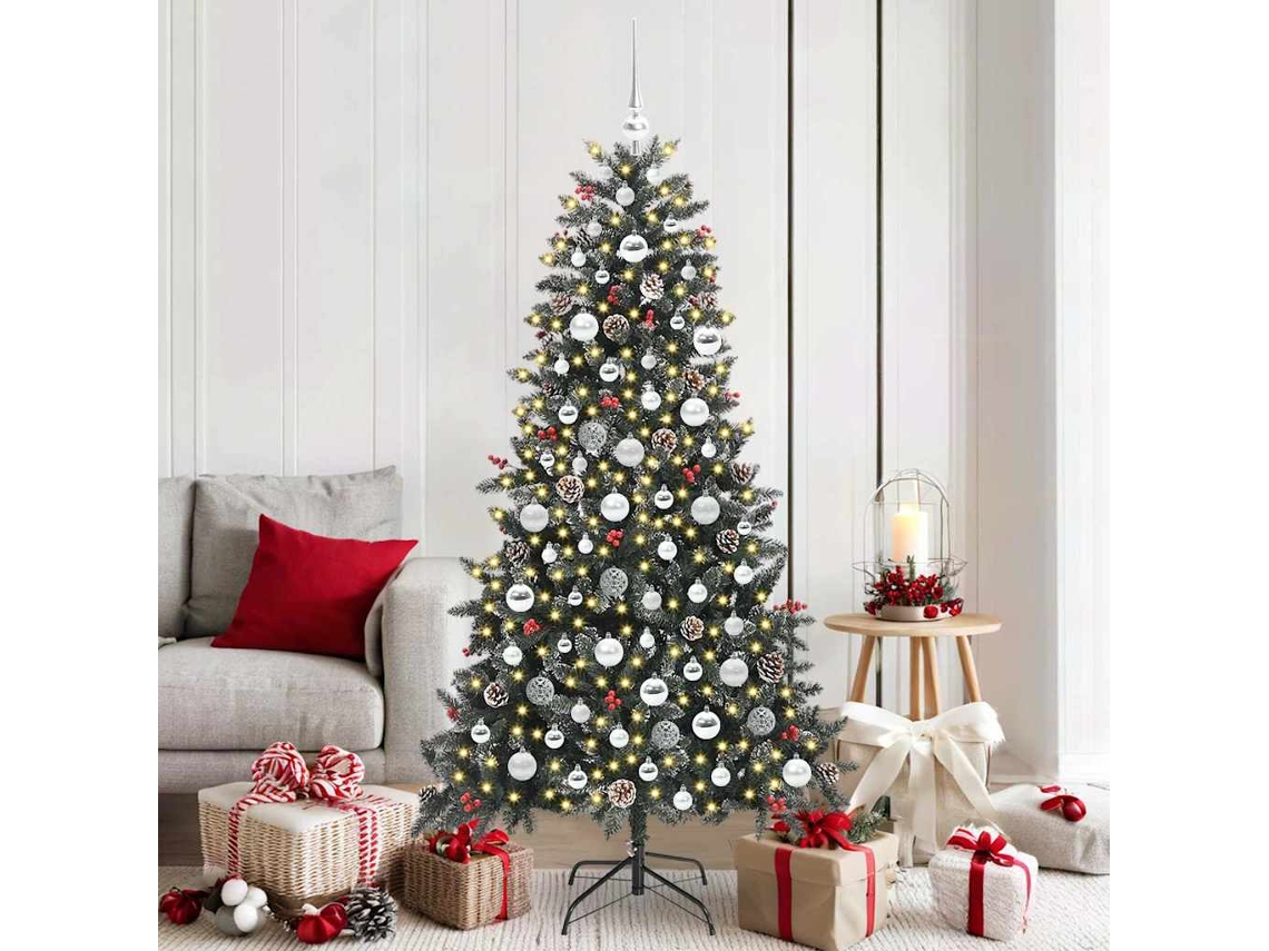 Vidaxl Árvore De Natal Artificial Verde 180 Cm Pvc, Plástico E Aço