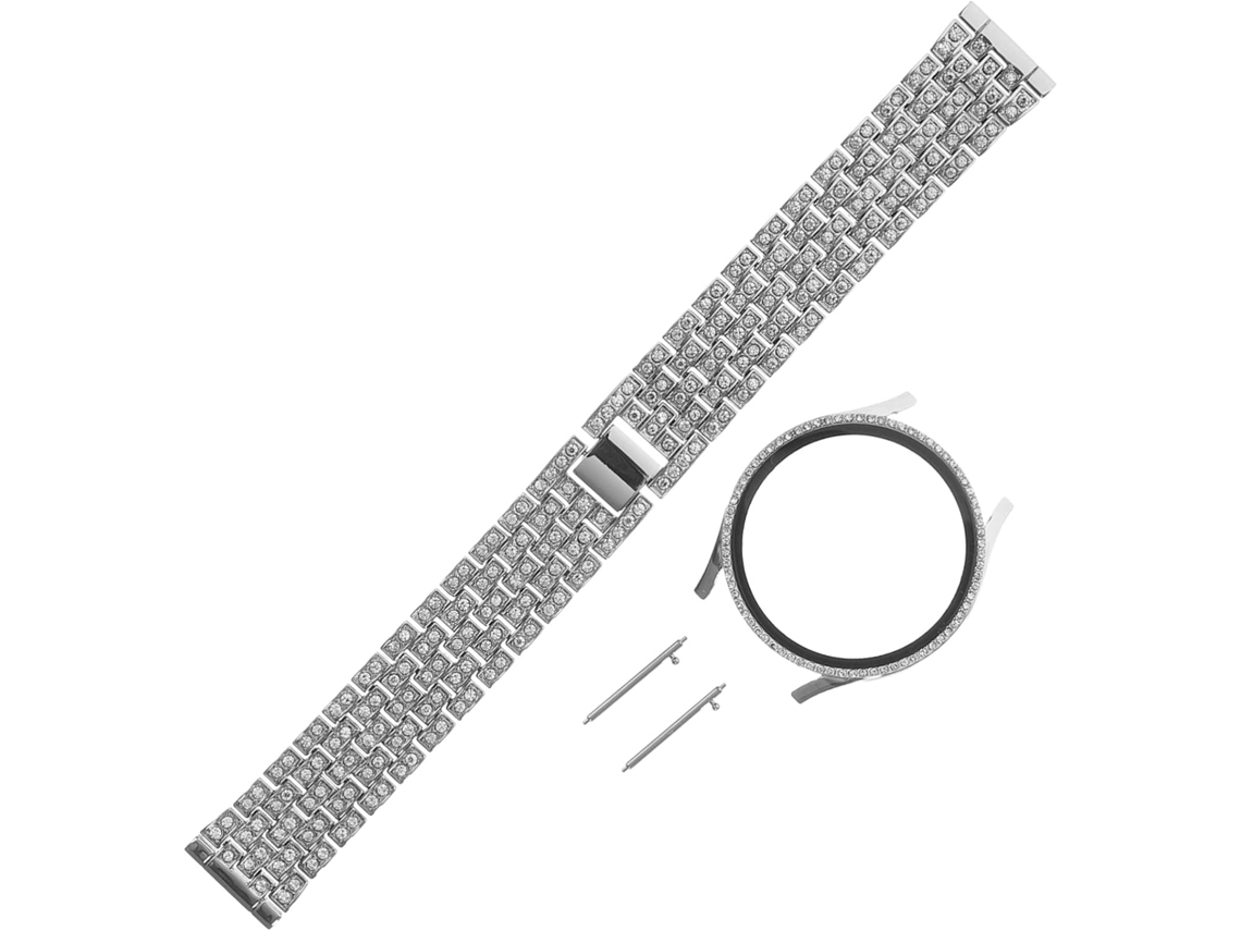 Pulseira De Relógio Com Strass, Metal E Capa Protetora Compatíveis