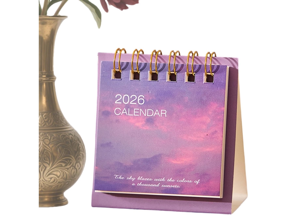 Calendário De Mesa, Mensal, Conjunto Agenda Portátil, Com Grade Datas,