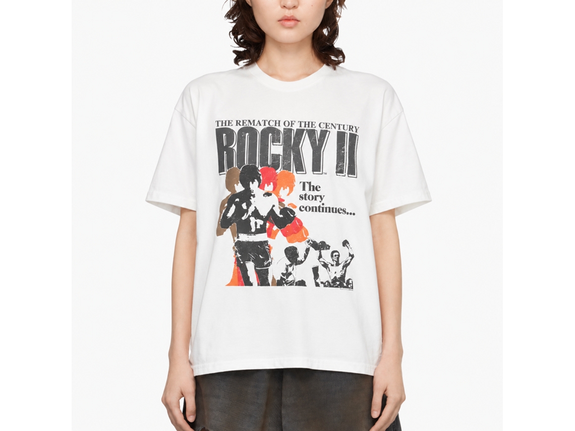 Rockinstone Rocky Movie Ii Poster White Adult T-shirt Size:s