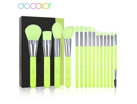15 Pçs Pincéis De Maquiagem Conjunto Sombra De Olho Mistura Delineador Sobrancelha Compõem Pincéis De Cabelo Sintético Sombra Néon Escova Docolor