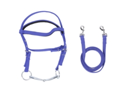 BRIDLE de Cavalo com Peitoral Nylon Ajustável Estiloso para Equinos 1.3m+ Azul S/MARCA