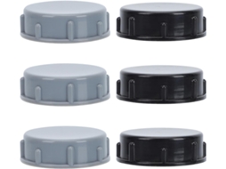 Conjunto De 6 Tampões Drenagem 45mm 3 Pretos, 3 Cinzas, Tampas De Plástico Duráveis Para Processador Alimentos, Tampões