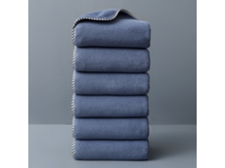 Toalhas de Banho Domésticas em Tecido Coral Fleece, Macias e Absorventes BRILVIBERA (6 Unidades Azuis/ 40x60cm)