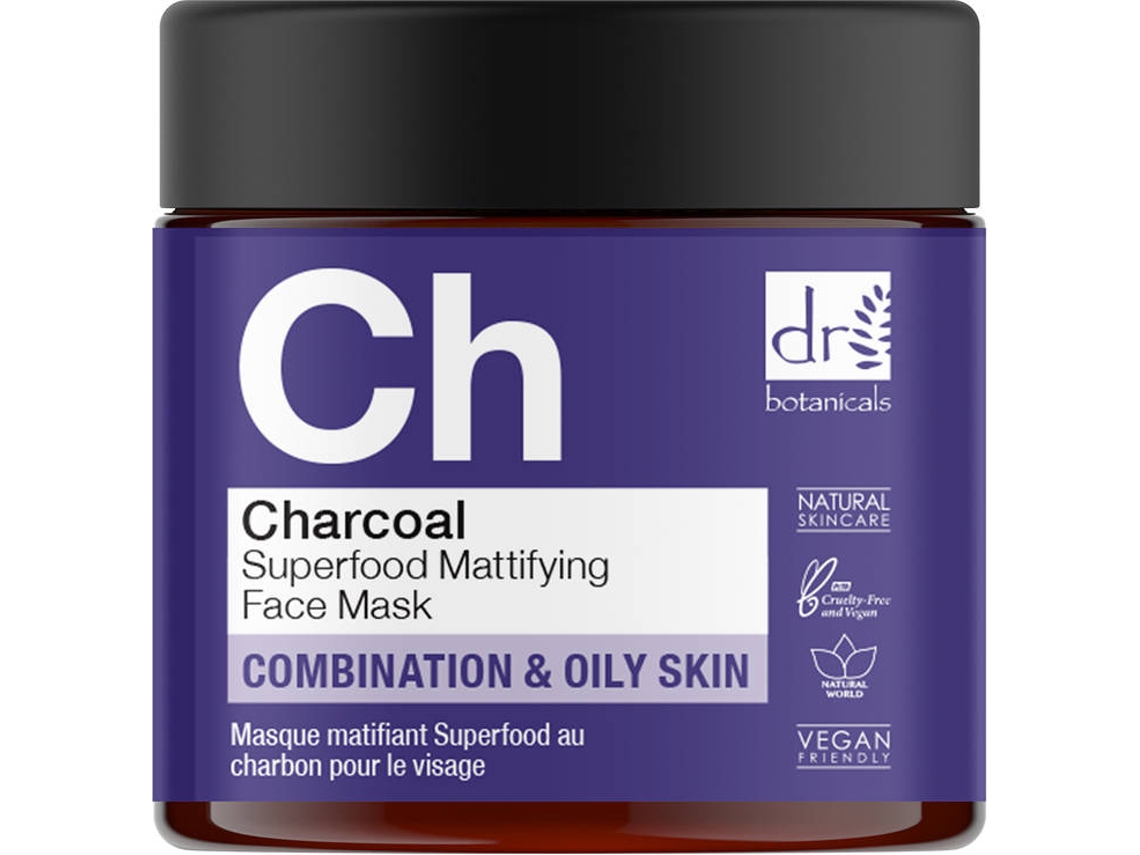 Máscara de Rosto DR BOTANICALS Charcoal Superfood Mattifying Face Mask (60 ml)