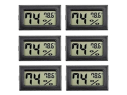 6pack Mini Higrômetro Medidor De Umidade Interior Higrômetro Medições Digitais Umidade Com () Para G