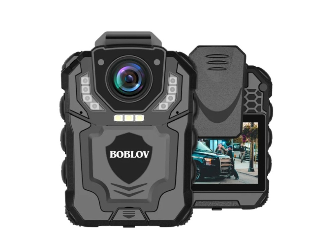 Câmera corporal Boblov T5 1296p com gravação de áudio e visão noturna, câmera policial portátil, 64 GB, Bestvite (preta)