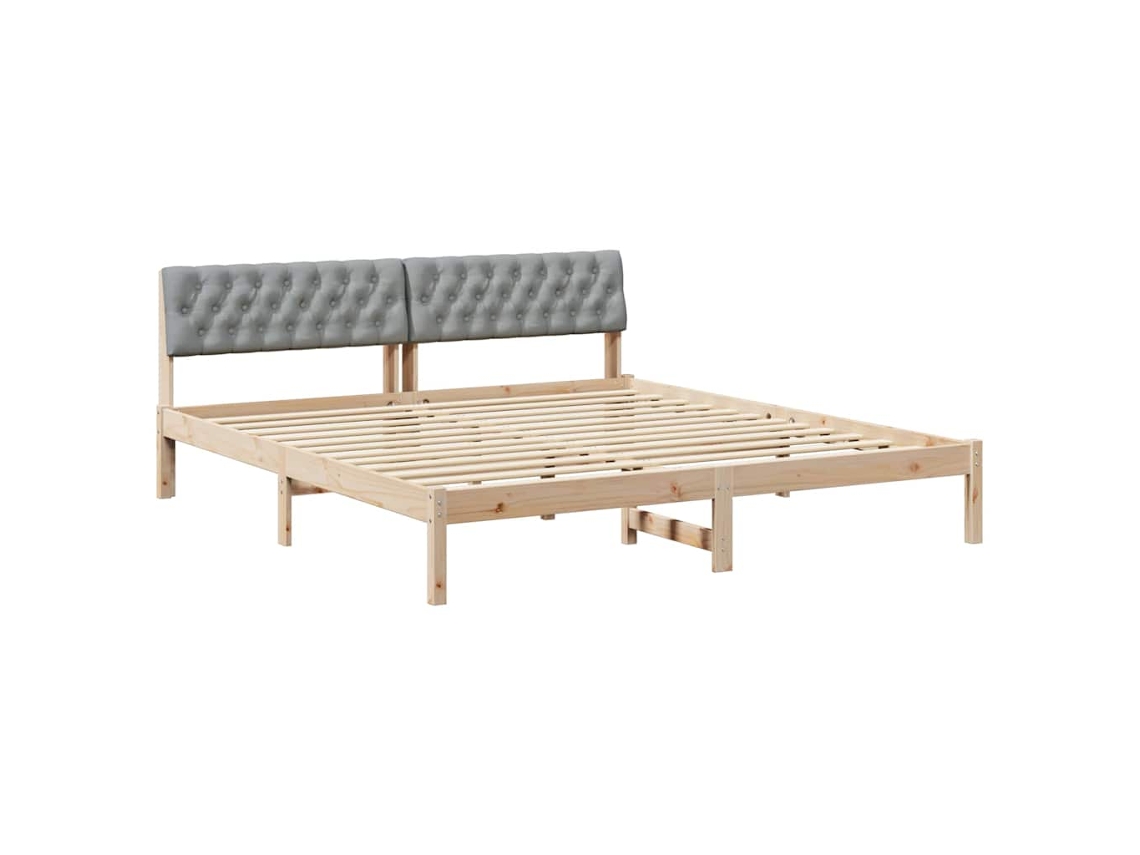 Estrutura da Cama Marrom e Cinza Claro 180 X 200 Cm MAISON EXCLUSIVE