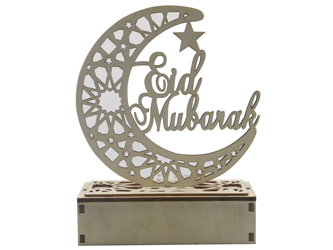Decorações De Ramadã E Eid Adornos De Madeira Mubarak
