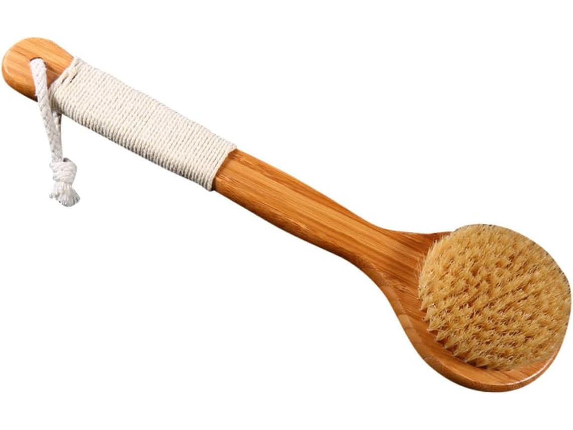 Escova De Banho Esfoliante Longa Duração, Escova De Massagem Corporal Com Cerdas Macias Para Remover Células Mortas E