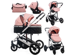 Carrinho de Bebé Trío 3 em 1 0-22 kg BEBELISSIMO Victoire Rose