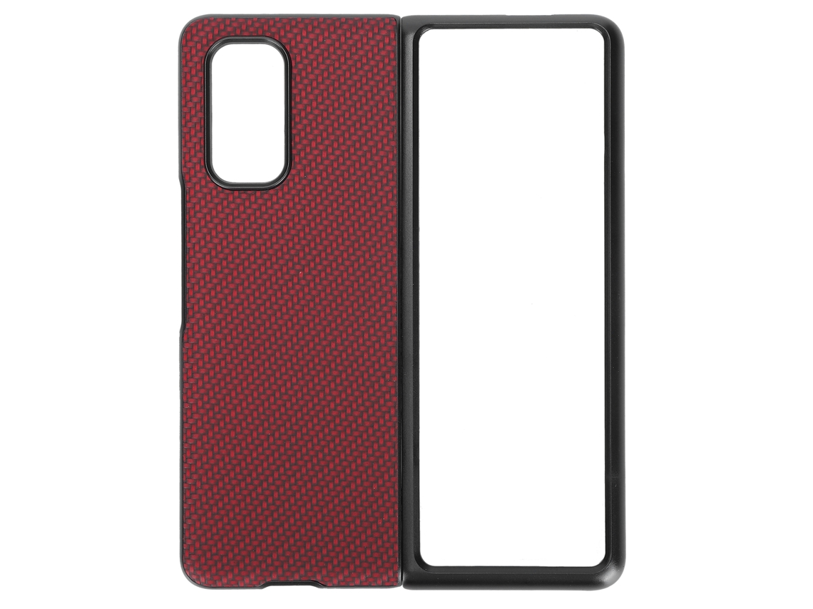 Capa de Proteção para Xiaomi Mix Fold em Abs com Textura de Fibra de Carbono Vermelha S/MARCA