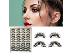 20 Pares Pestañas Falsas 3d Naturales Largas Gruesas Para Maquillaje De Ojos