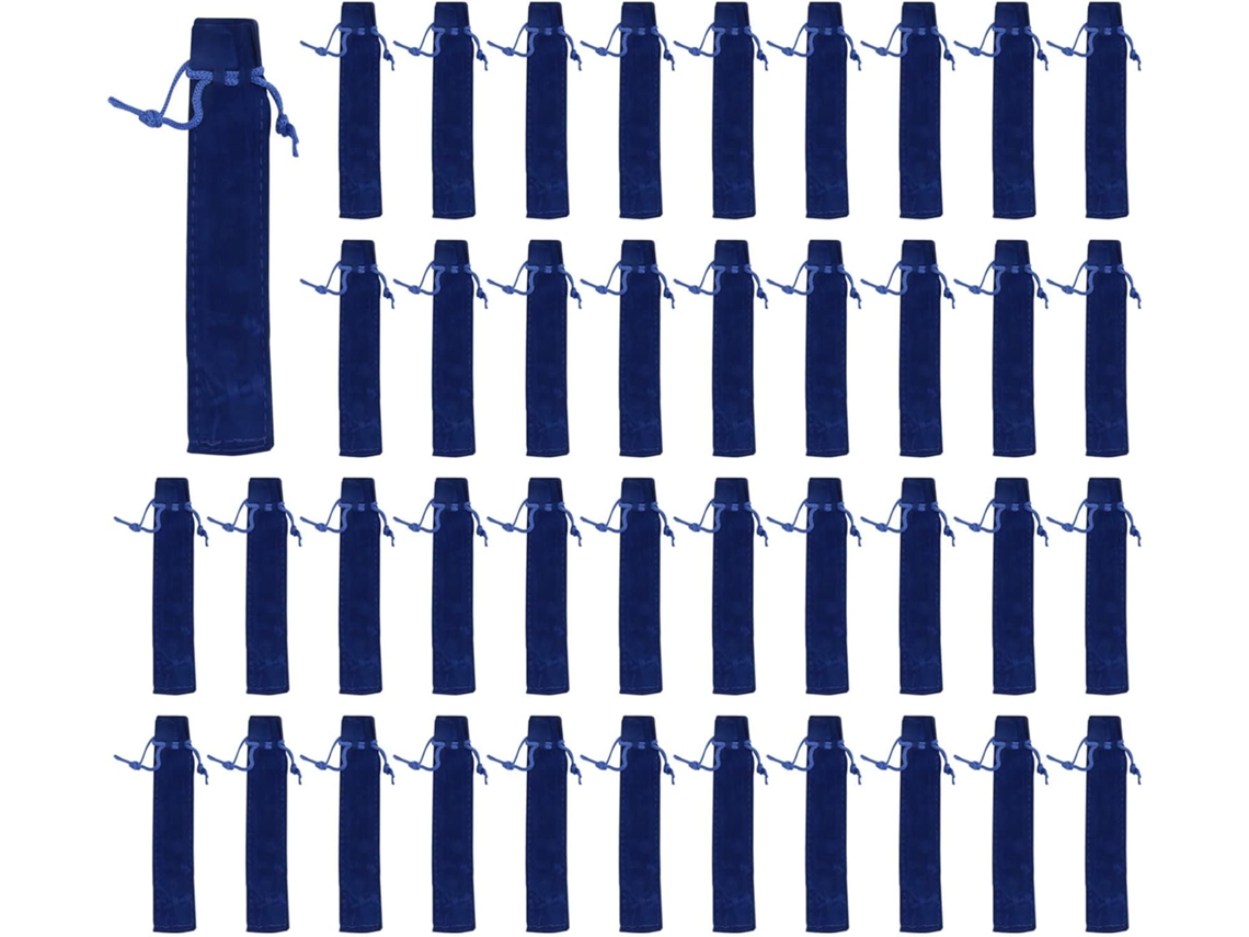 Conjunto de 50 Estojos de Veludo Azul para Lápis, Azul SFUSHOS