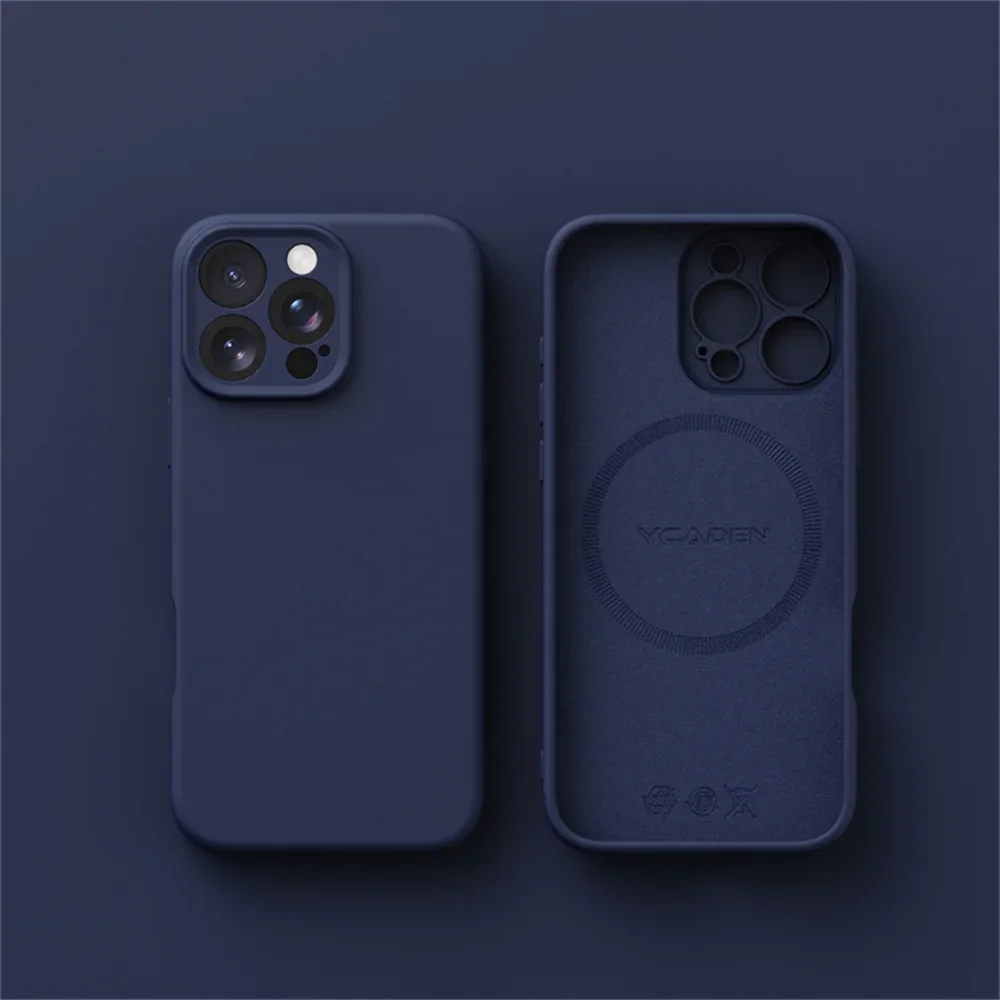 Capa Para Iphone 13 Pro Max (azul) Com Carregamento Sem Fio, Feita De Silicone Líquido, Macia E Com Encaixe Perfeito.