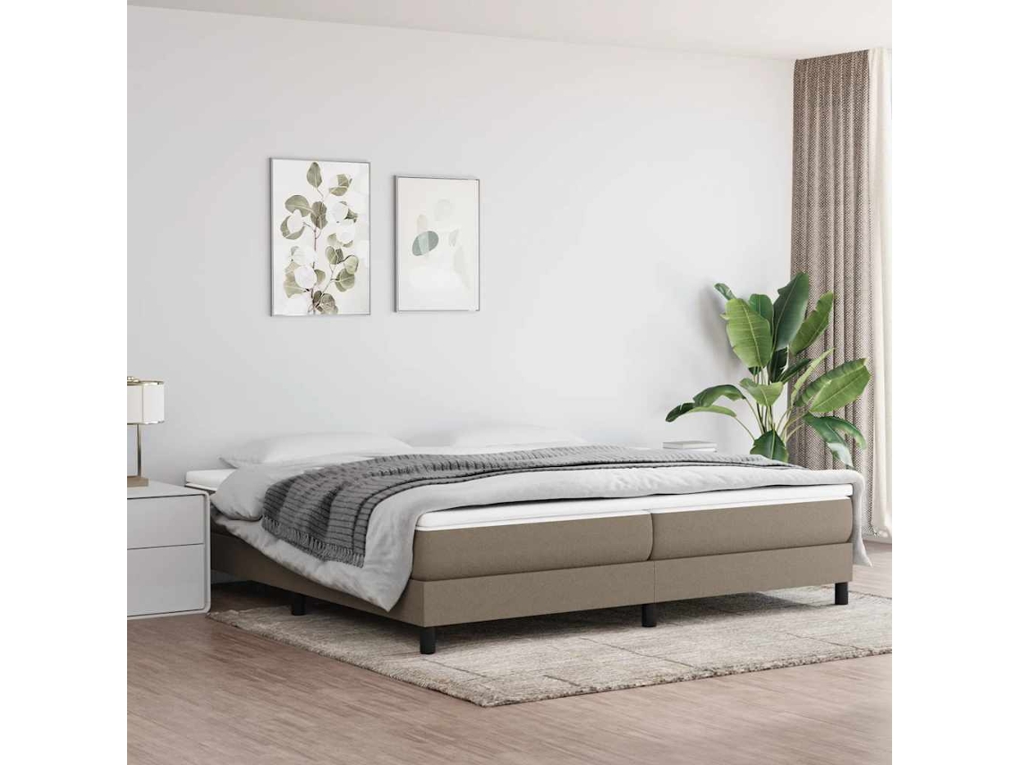 Vidaxl Estrutura De Cama Com Molas 200x200 Cm Tecido Cinzento-acastanhado