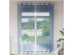 Vidaxl Cortinas De Voile Com Ilhós 2 Pcs Azul Real