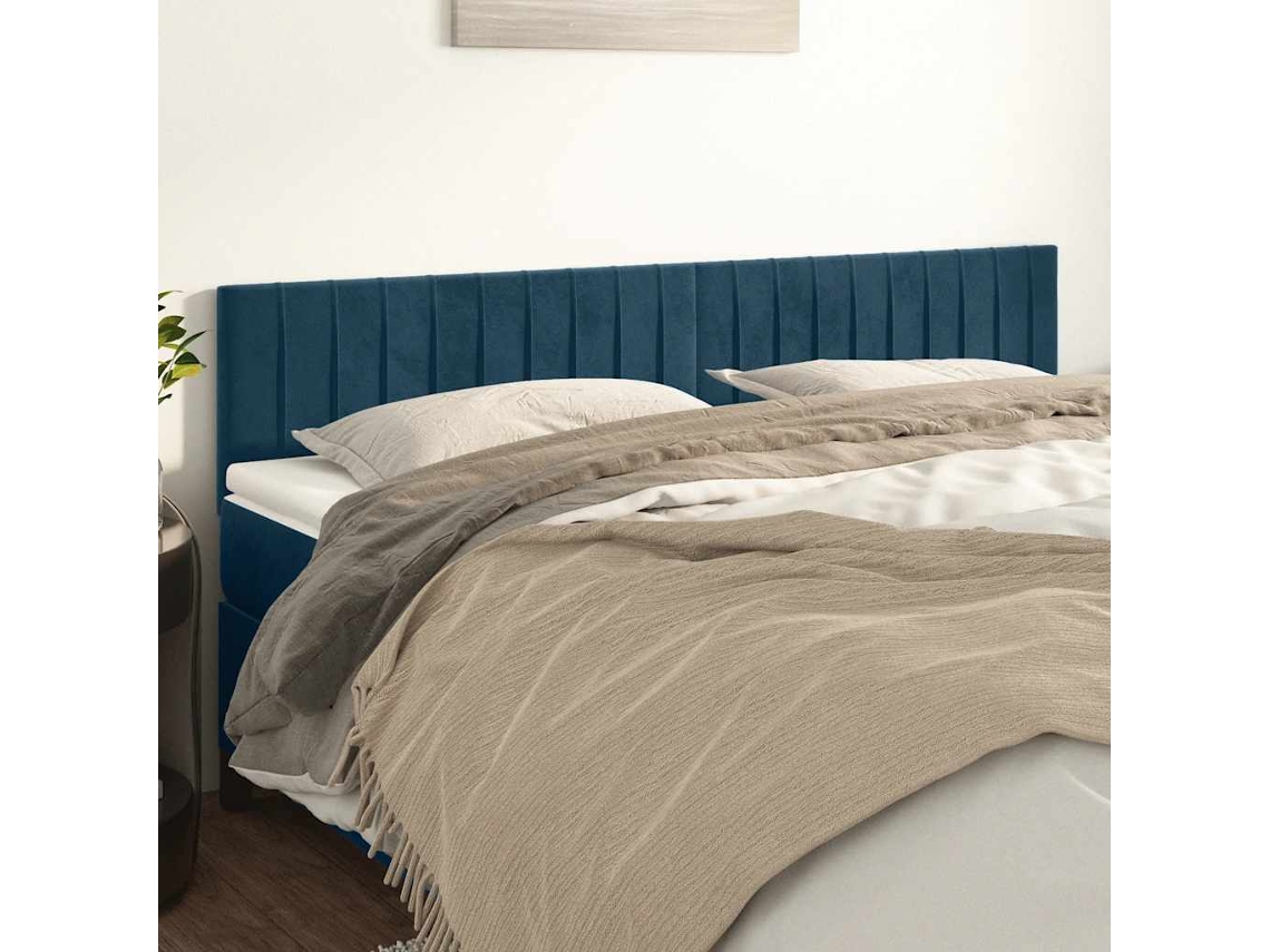 Vidaxl Cabeceiras Azul-escuro 180x5x78/88 Cm Veludo