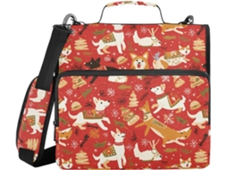 Bolsa Com Zíper E Alça, Fácil De Transportar, 3,8cm, 3 Carimbos, Colar, Material De Mesa, Pinheiro, Natal
