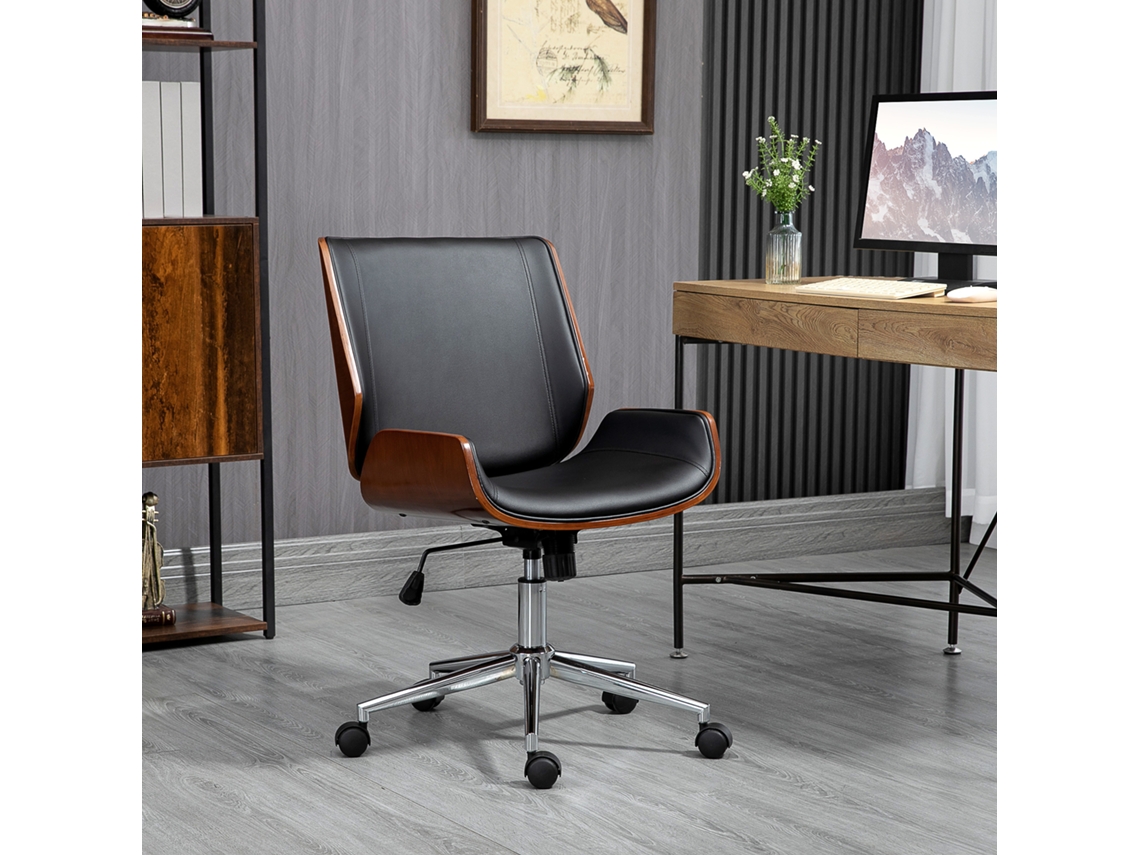 Desk Chair Computer Chair, Rocker Function, Height Adjustable, Black + Silver