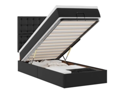 Ottoman Bed, Ottoman Beds Vidaxl Preto Couro Artificial (90 X 200 Cm)